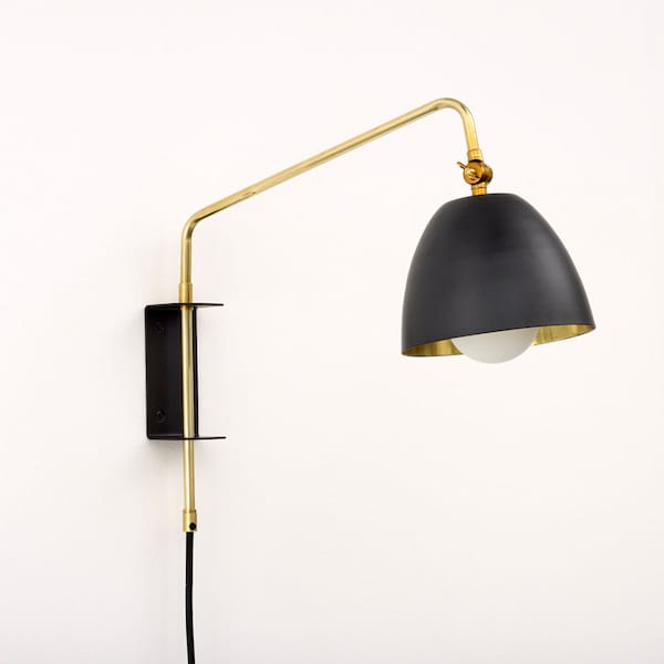 Swing Arm Wall Lamp with Lulu Shade and Bracket