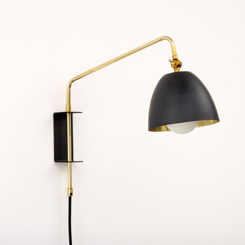 Swing Arm Wall Lamp with Lulu Shade and Bracket image 1