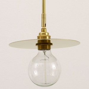 Arc brass pendant light with brass tube and adjustable joint image 4