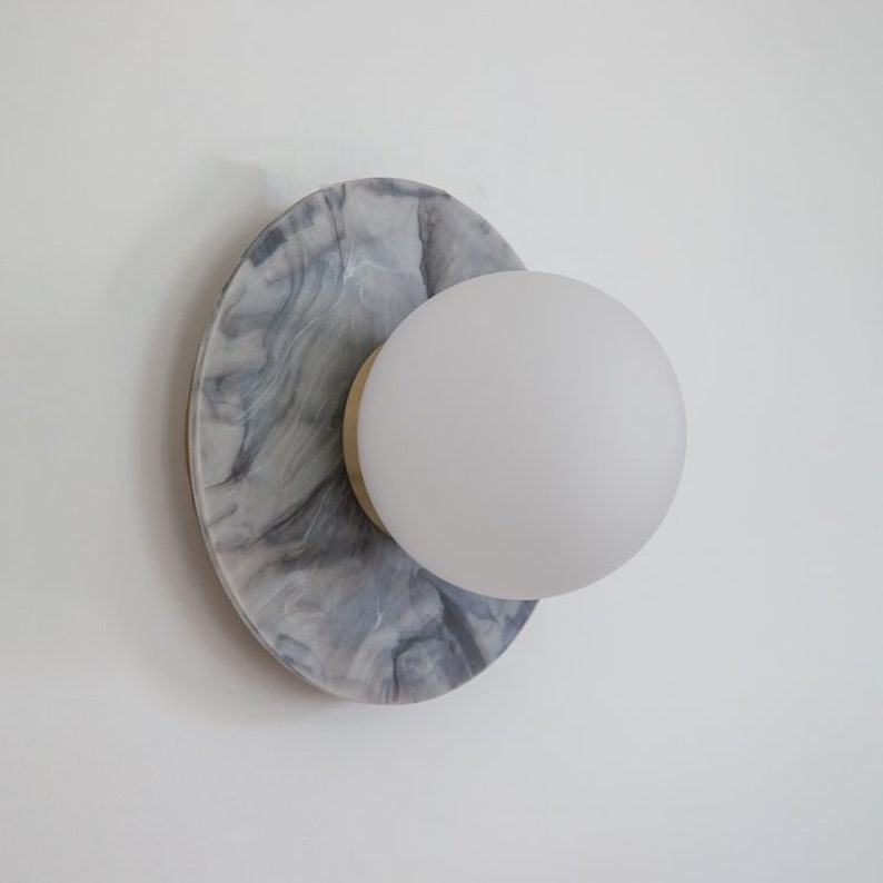 Recycled Plastics 'Marbled' Wall light Smoke