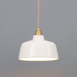 White Ceramic Pendant Light 画像 1