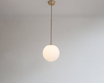 Large 20cm Matt Opal Globe Pendant Light