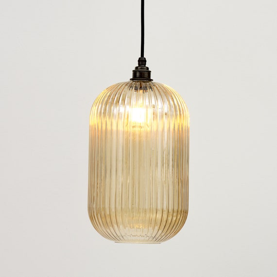 Long Brown Tinted Reeded Glass Cylinder Pendant Light Singapore Long Brown Tinted Reeded Glass Cylinder, Colored Glass Cylinder Lamp Shade