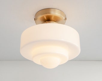 Atlas Opal Glass Flush Ceiling Light