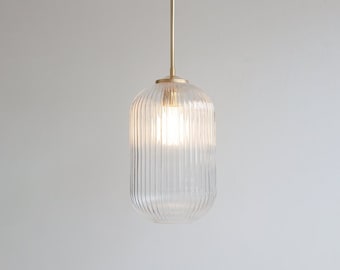 Long Reeded Stem Pendant Light