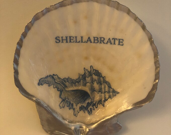 Decoupage Scallop Shell, Conch Print, 'shellabrate,' Scallop Shell ...