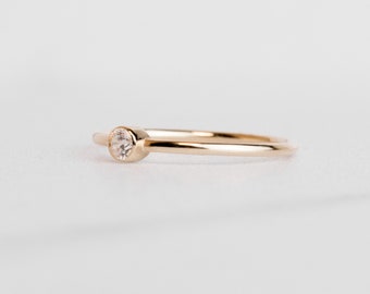 14K Solid Gold Solitaire Ring, Marriage Proposal Solitaire Ring, Promise Ring Women,Natural Diamond Unique Bridal Ring