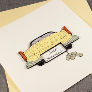 3D lege Quilled Wedding Card auto Gefeliciteerd filigraan kaart