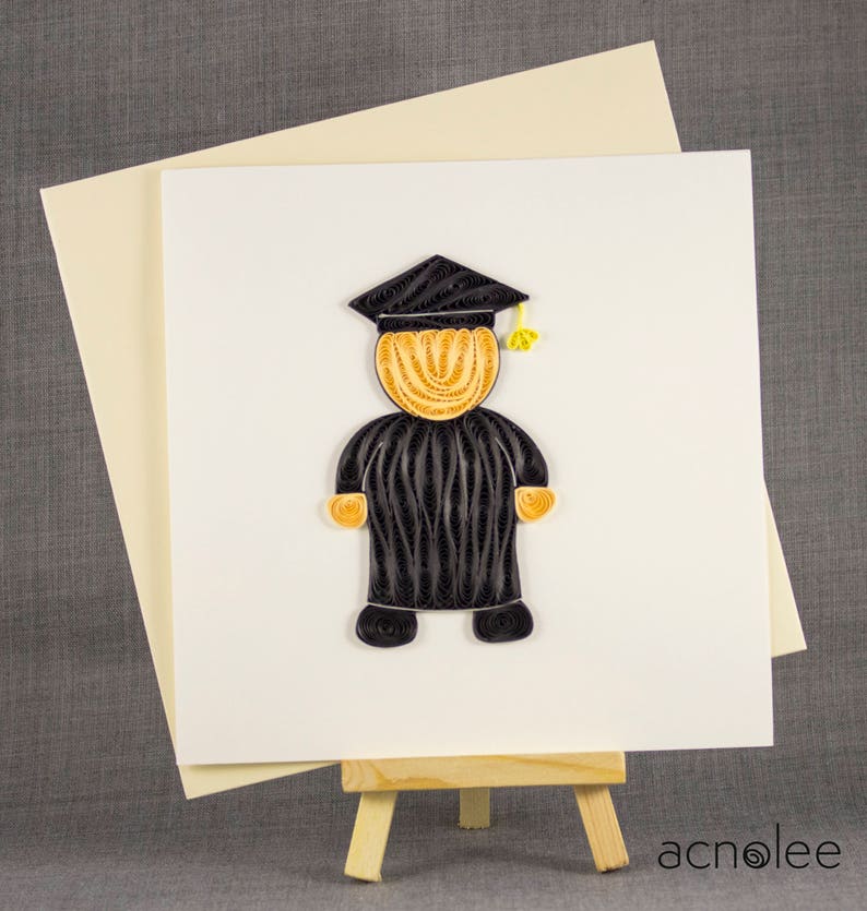 3D Blank Quilled Graduation Card Congratulations Quilling Card Etsy