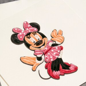 3D Blank Quilled Card Disney Minnie Mouse Happy Birthday Quilling Card