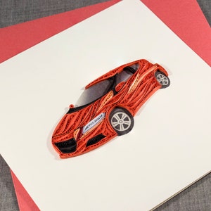 3D Blank Quilled Card Happy Birthday Car Quilling Card