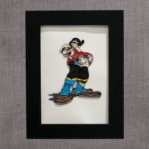 3D Quilled A5 Quilling Wall Art Popeye and Olive Gift without frame not framed