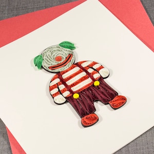 Carte d’Halloween faite à la main en 3D Vierge Clown matelassé Quilling Carte d’Halloween