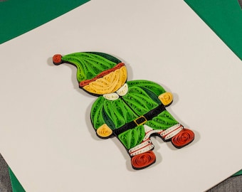 3D Handmade Christmas Cards leeg Elf Santas little Helper Quilled Xmas filigraan Card