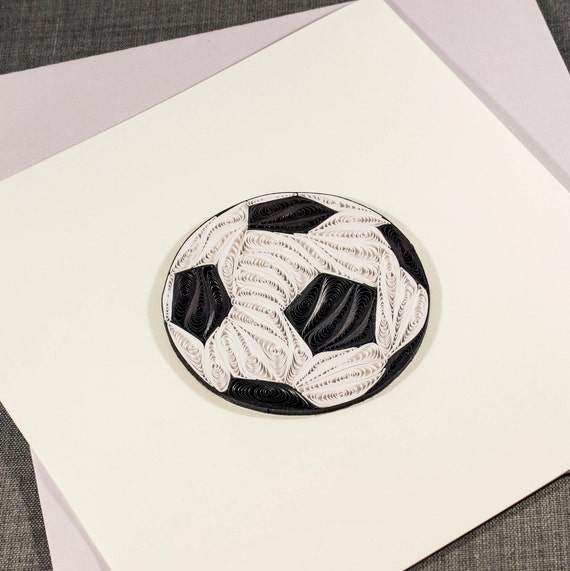 3d Lege Quilled Kaart Happy Birthday Voetbal Filigraan Kaart Etsy