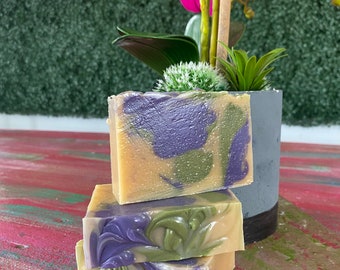 Coconut milk lemongrass rosemary lavender soap
