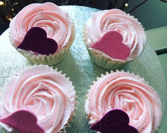 4 Fake Rose Cupcakes 4 Fake Rose Cupcakes