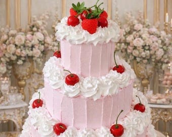 Fake/faux 3 tier cake display prop, shabby chic style, Marie Antoinette, party celebration, centrepiece, food prop