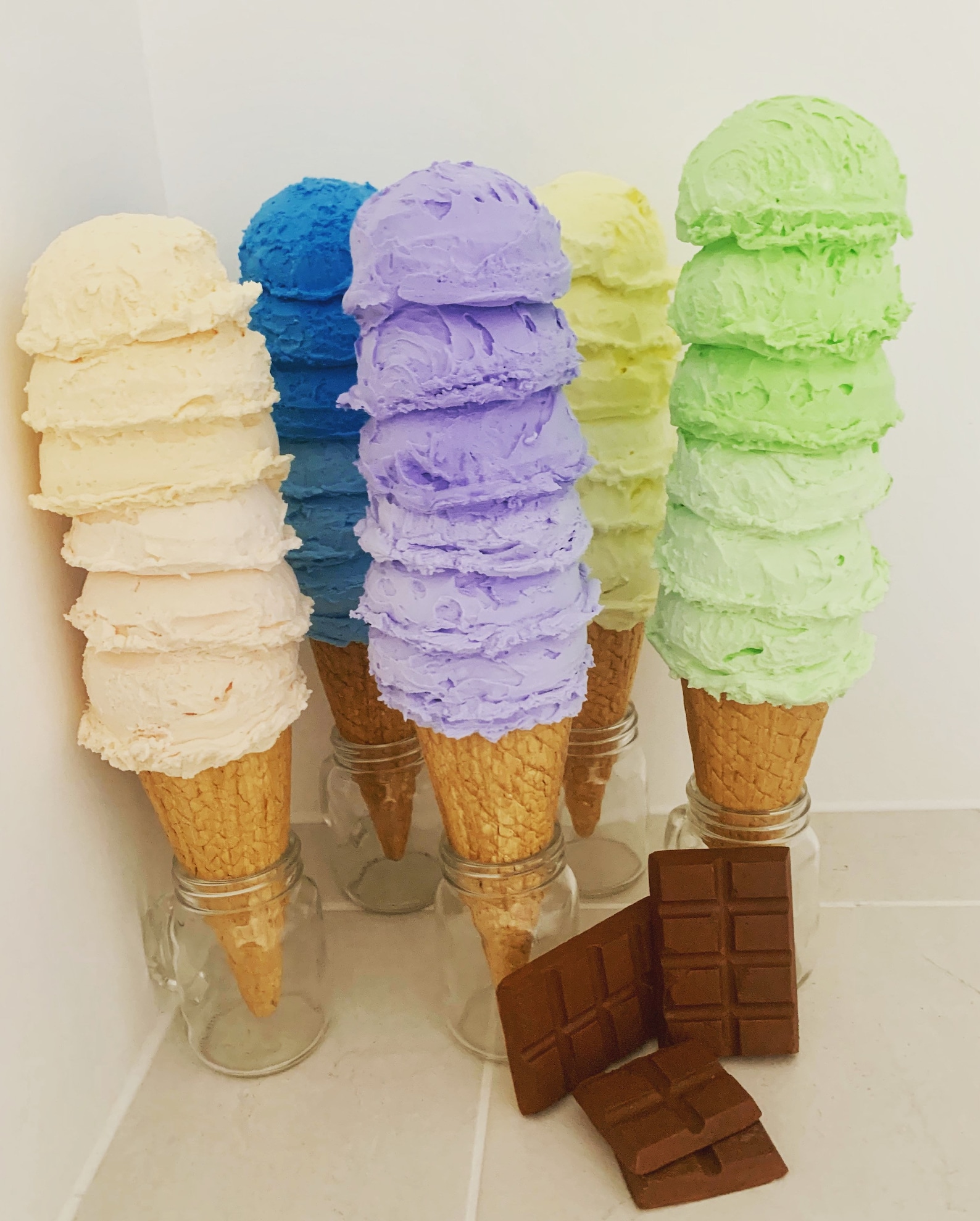 Fake 6 scoop ice cream props wall art decor whimsical faux Etsy