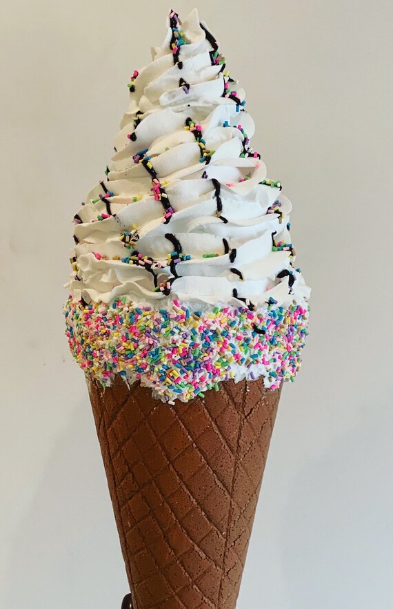 Fake Whipped Ice Cream Cone Fake Ice Cream Faux Dessert Wall Etsy UK