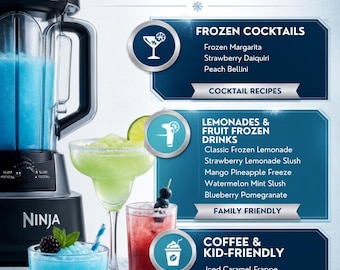 Ninja Slushi – Leitfaden für gefrorene Getränke | Über 20 Rezepte für gefrorene Getränke | Cocktails, Fruchtgetränke & Dessertgetränke | PDF zum Ausdrucken