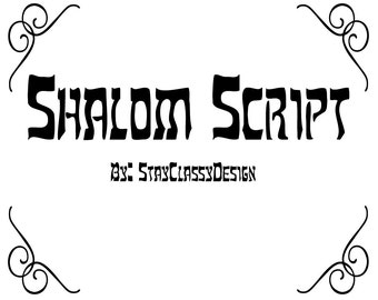 Shalom-scriptlettertype | Handgeschreven kalligrafielettertype | Digitale download TTF | Bruiloftsuitnodiging logo Cricut ontwerp Gebruik