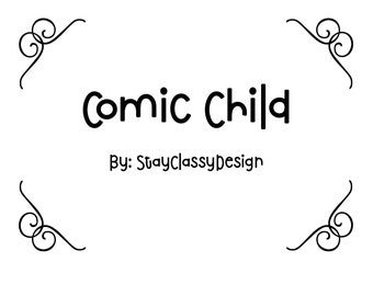 Comic kind tekenfilm lettertype downloaden digitale tekst handgemaakte zip otf ttf