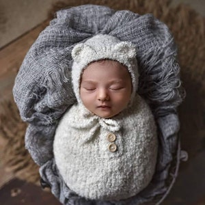 Newborn photo props,photo props,photography props,baby props,newborn outfit,newborn set,teddy hat ,