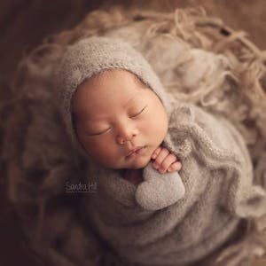 Capa larga, accesorios para recién nacidos, atuendo para recién nacidos, capa para recién nacidos, gorro para recién nacidos, alpaca, saco de patatas, gorro de punto, capa de punto, gorro de punto, accesorios para fotos
