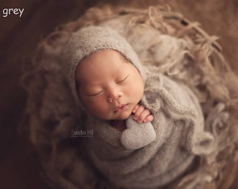 Long wrap,Newborn props,Newborn outfit,Newborn wrap,Newborn bonnet,Alpaca,potato sack,knitted bonnet,Knit wrap,knit bonnet,photo props