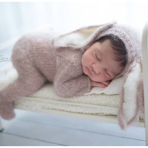 Newborn prop,Newborn props,Alpaca outfit,Newborn bunny,Easter props,Knitted bunny,Baby props,Bunny romper,Bunny hat,Bunny bonnet