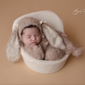 Newborn outfit, newborn props, newborn bunny, newborn footed romper, Easter props, photo props, photography props,bunny hat,bunnies