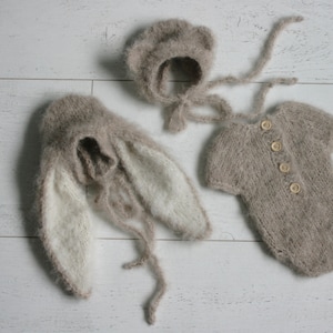 Newborn outfit,Newborn set,photo props,photo prop,photography props,newborn romper and hat,teddy hat,bunny hat,newborn props,