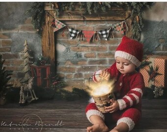 Christmas outfit,9-12 Months, Sitter outfit,Sitter Santa Claus,Christmas props,Photo props,Christmas set,Alpaca romper,Santa claus romper,