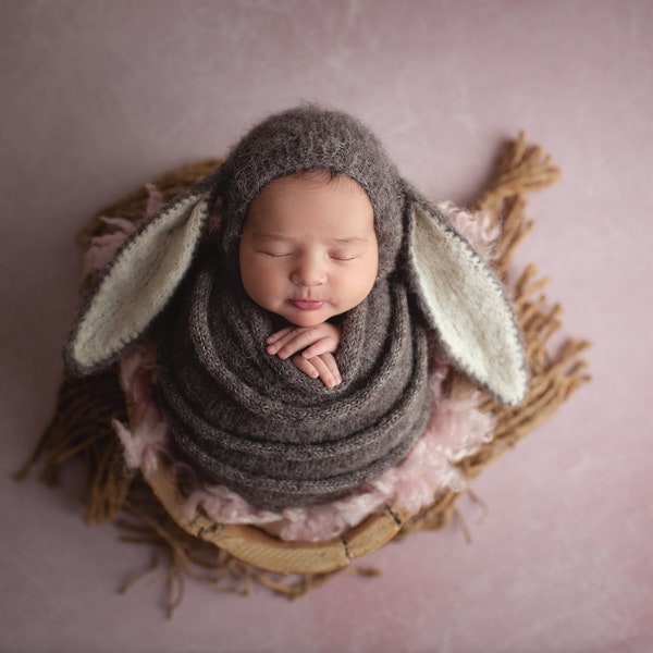Newborn outfit,Newborn set,Bunny outfit,Newborn bunny,Bunny set,Newborn wrap,Newborn hat,Alpaca, photo props,photography props,easter props
