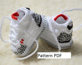 free crochet baby jordans pattern