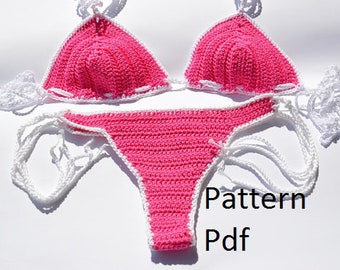 patrón de bikini de crochet, patrón de hilo de crochet
