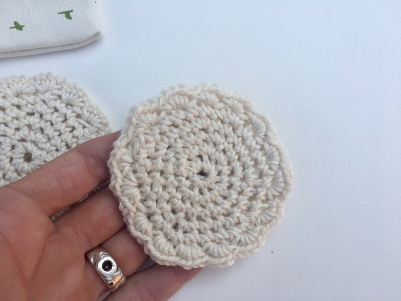 Organic Cotton Face Scrubbies Set Reusable, Washable, Eco-Friendly, Hand Crocheted Host Gift Housewarming Natural Fiber image 6