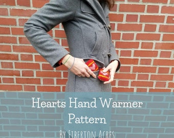 Hearts Hand Warmer Knitting Pattern Only