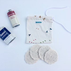 Organic Cotton Face Scrubbies Set Reusable, Washable, Eco-Friendly, Hand Crocheted Host Gift Housewarming Natural Fiber image 1