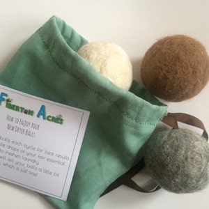 Alpaca Dryer Balls - 100% Alpaca Fiber - Hand Felted - Set of 3 - Laundry Supplies - Host Gift - Natural