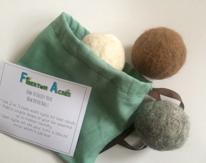 Alpaca Dryer Balls 100 Alpaca Fiber Hand Felted Set of 3 Laundry Supplies Host Gift Natural Etsy