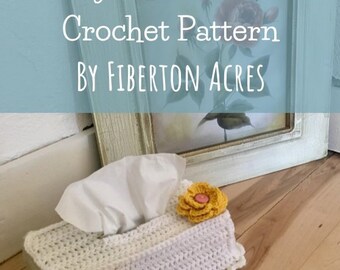 Granny Chic Crochet Tissue Box Cover Crochet Pattern Only