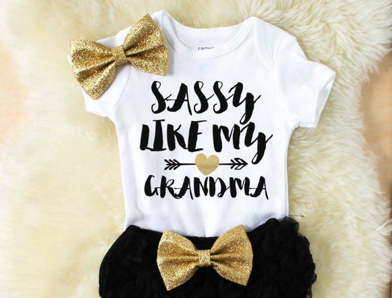 Sassy Like My Grandma Baby Skirts Cute Kids T Shirt Dress Short Sleeve Flounces Outfits Sassy Like My Grandma Baby Skirts Cute Kids T Shirt Dress Short Sleeve Flounces Outfits