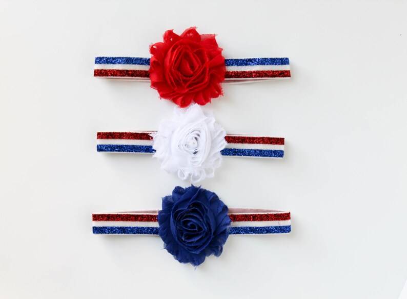 baby girl headband patriotic headband 4th of july baby headband 4th of july headband baby flower headband red white blue headband