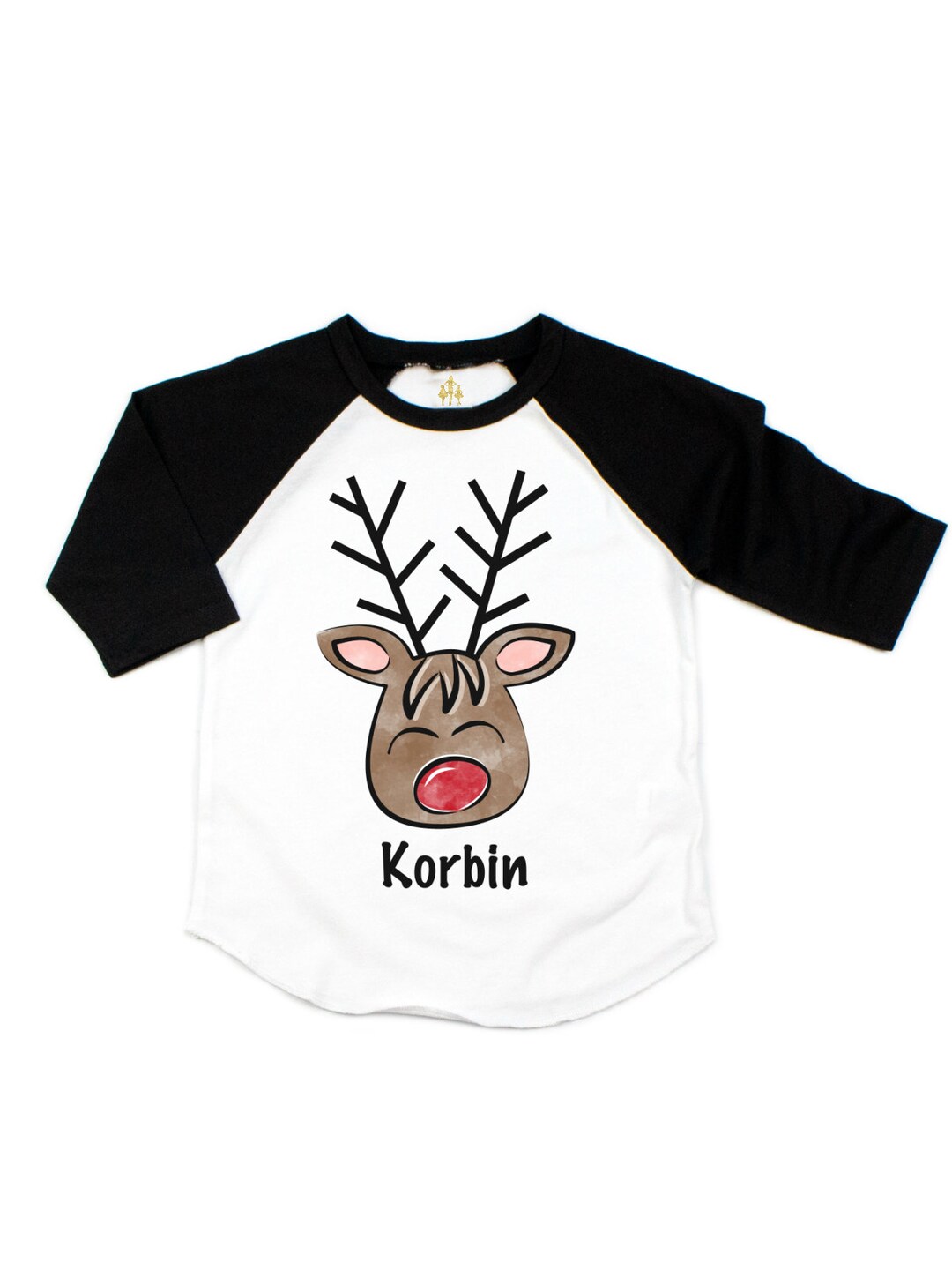 Boys Reindeer Christmas Shirt Cute Raglan Rudolph Tshirt Etsy