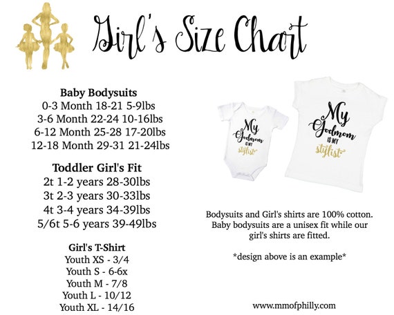 Girls Top Size Chart