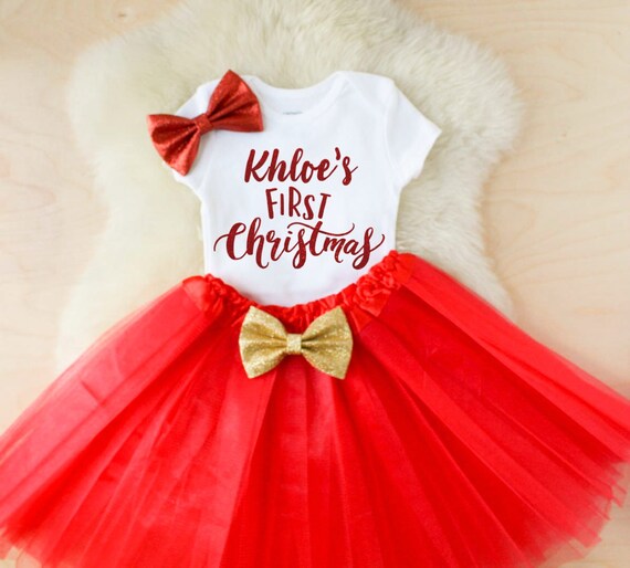 personalized baby's first christmas outfit