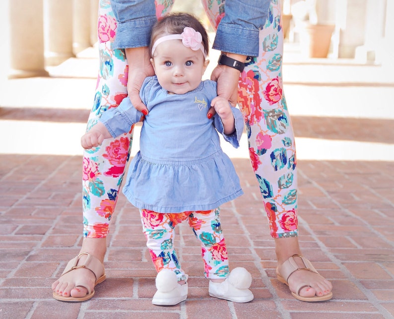 mother daughter matching leggings | mommy and me outfits | mothers day gift for girl mom | baby girl outfits | baby shower gift for new mom 