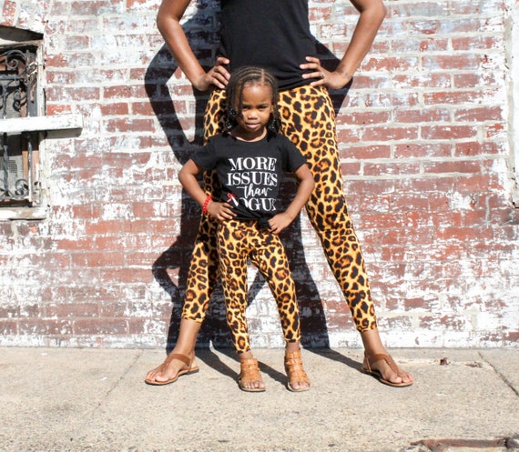 mother and daughter matching leopard outfits